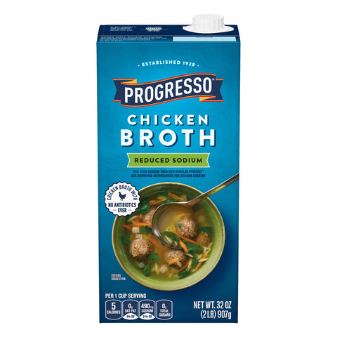 Progresso Chicken Broth Reduced Sodium - 32 OZ 12 Pack