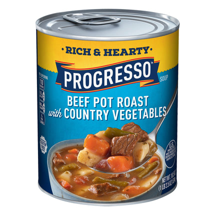 Progresso Rich & Hearty Soup Beef Potato Roasted With Country Vevetables - 18.5 OZ 12 Pack