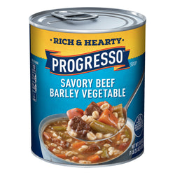 Progresso Rich & Hearty Soup Savory Beef Barley Vegetable - 18.6 OZ 12 Pack