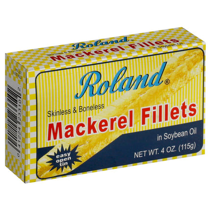 Roland Skinless & Boneless Mackerel Fillets In Oil - 4 OZ 12 Pack