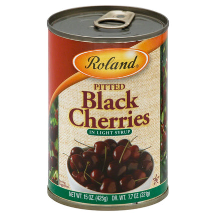 Roland Pitted Black Cherries In Light Syrup - 15 OZ 12 Pack