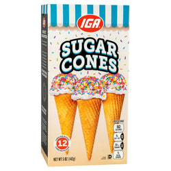 IGA Ice Cream Cones Sugar - 5 OZ 12 Pack