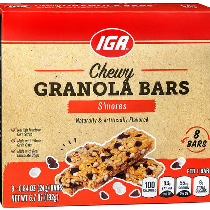 IGA Chewy S'Mores Granola Bar - 6.7 OZ 12 Pack