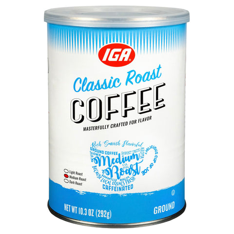 IGA Classic Reg Blend Coffee - 10.3 OZ 12 Pack