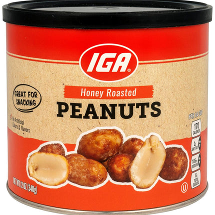 IGA Peanuts Honey Roasted - 12 OZ 12 Pack