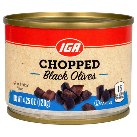 IGA Olives Ripe Chopped - 4.25 OZ 24 Pack