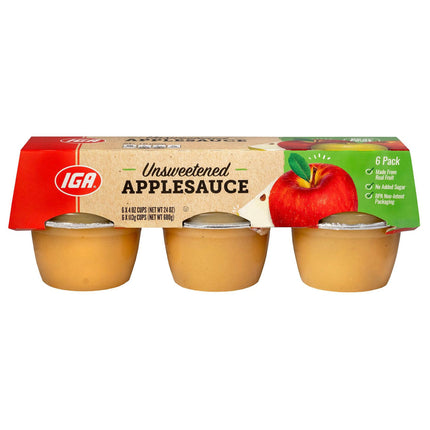 IGA Applesauce Unsweetened - 46 OZ 8 Pack
