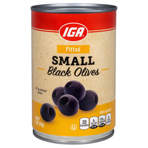 IGA Olives Small Pitted Ripe - 6 OZ 24 Pack