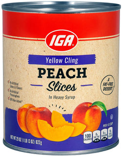 IGA Fruit Sliced Peaches - 29 OZ 12 Pack