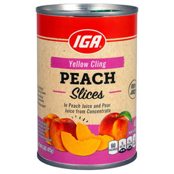 IGA Peach Slices 100% Juice - 15 OZ 24 Pack