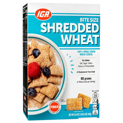 IGA Bite Size Shredded Wheat - 16.4 OZ 12 Pack