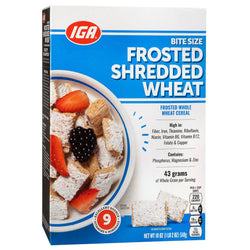 IGA Bite Size Cereal Frosted Shredded Wheat - 18 OZ 12 Pack