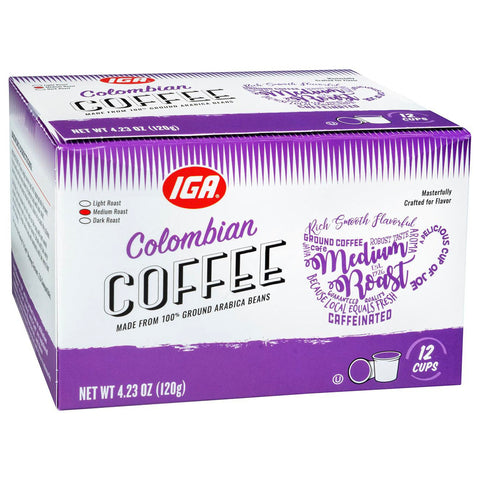 IGA Signature Colombian Blend Single Serve Cups Medium Roast - 4.23 OZ 6 Pack