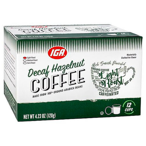 IGA Coffee Cup Decaf Hazelnut - 4.23 OZ 6 Pack