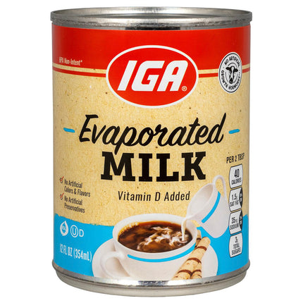 IGA Milk Evaporated - 12 FZ 24 Pack