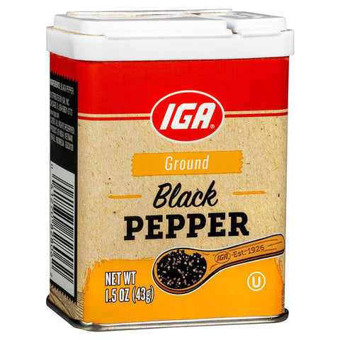 IGA Ground Black Pepper - 3 OZ 12 Pack