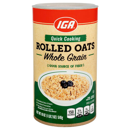 IGA Whole Grain Quick Oats - 18 OZ 12 Pack