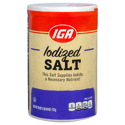 IGA Salt Iodized - 26 OZ 24 Pack