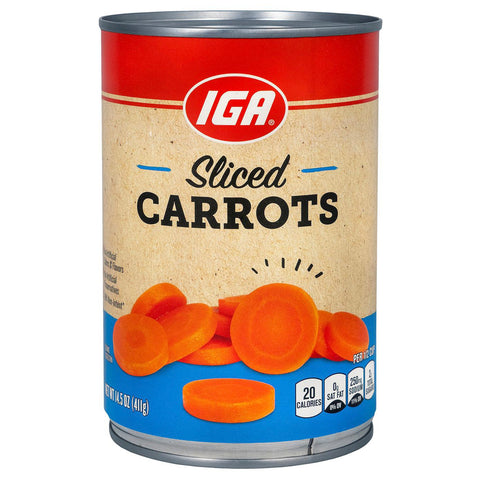 IGA Vegetables Sliced Carrots - 14.5 OZ 24 Pack