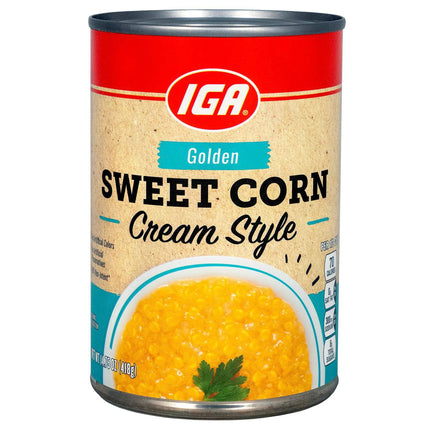 IGA Vegetables Cream Style Corn - 14.75 OZ 24 Pack