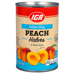 IGA Fruit Peaches Yellow Cling In Heavy - 15.25 OZ 24 Pack