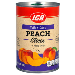 IGA Fruit Sliced Yellow Cling Peaches In Heavy Syrup - 8.75 OZ 24 Pack