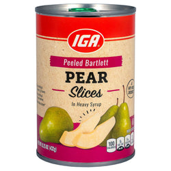 IGA Fruit Pears Bartlett Sliced - 15.25 OZ 24 Pack