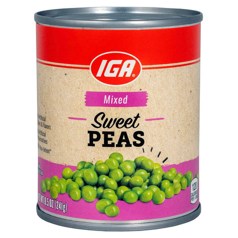 IGA Vegetable Sweet Mixed Peas - 8.5 OZ 24 Pack