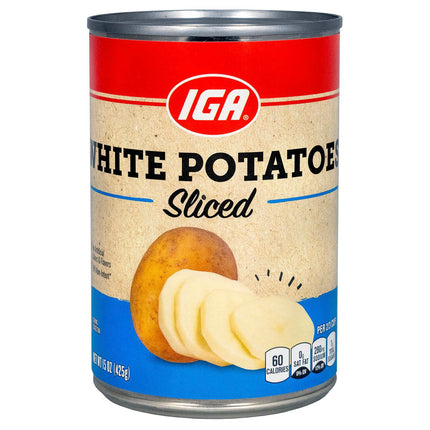 IGA Vegetables Sliced White Potatoes - 15 OZ 24 Pack