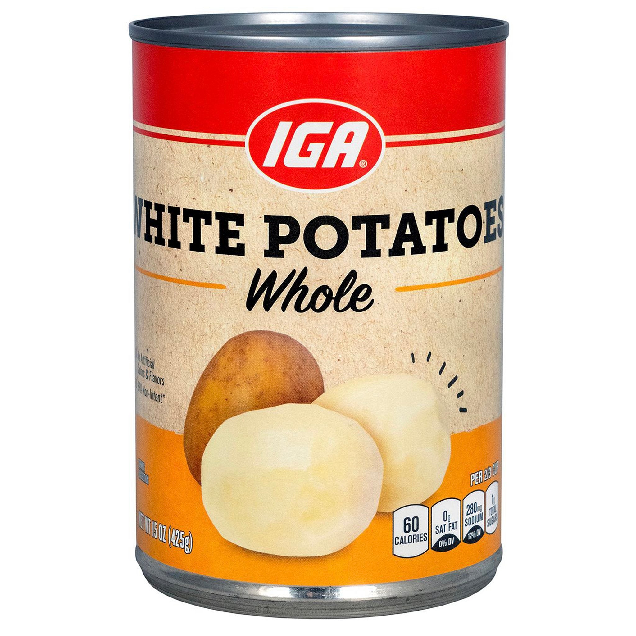 IGA Vegetables Whole White Potatoes 15 OZ 24 Pack StockUpExpress