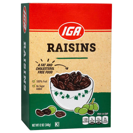 IGA Raisins - 12 OZ 24 Pack