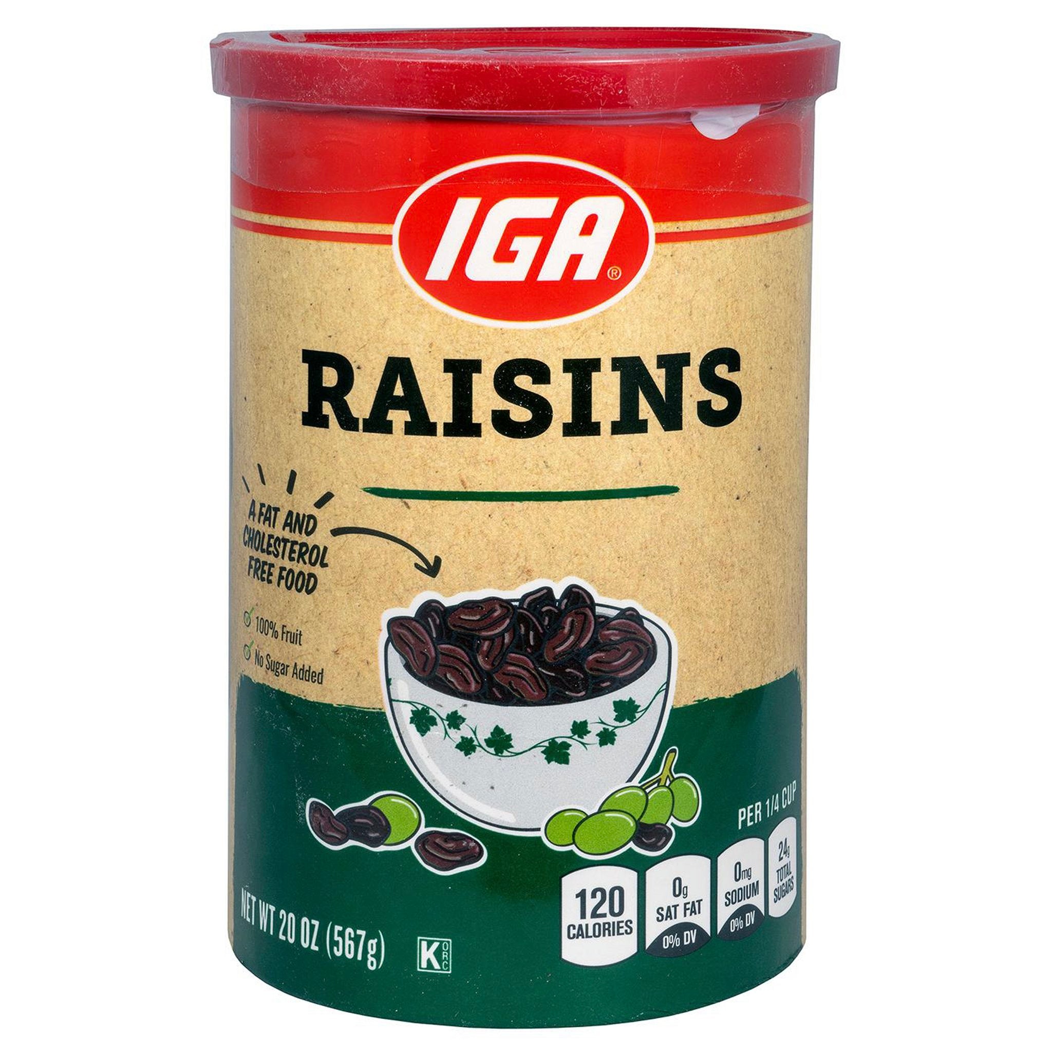 IGA Raisin Canister 20 OZ 12 Pack StockUpExpress