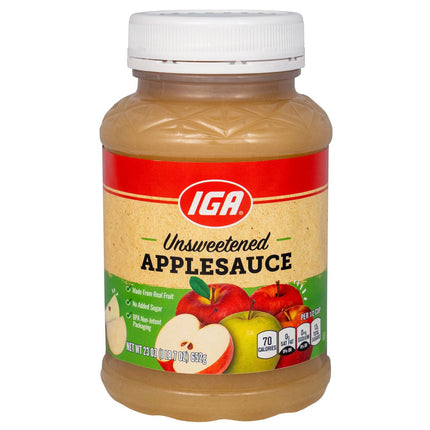 IGA Applesauce Unsweetened - 23 OZ 12 Pack