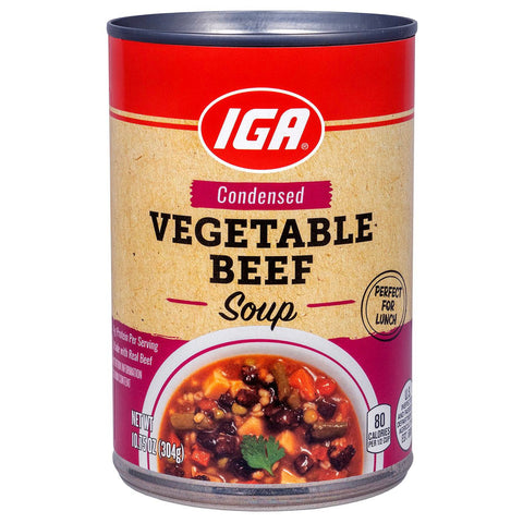 IGA Soup Vegetable Beef - 10.75 OZ 24 Pack