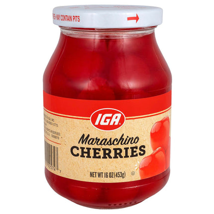 IGA Cherries Maraschino Plain - 6 OZ 12 Pack