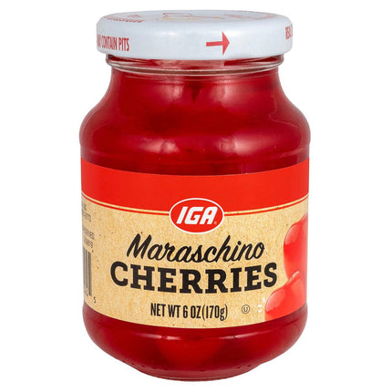 IGA Cherries Maraschino Plain - 16 OZ 12 Pack