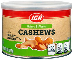 IGA Cashews Halves & Pieces - 8 OZ 12 Pack