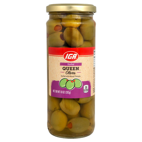 IGA Olives Stuffed Queen - 10 OZ 12 Pack