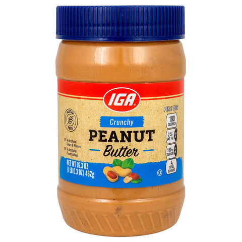IGA Crunchy Peanut Butter - 16.3 OZ 12 Pack