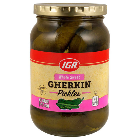 IGA Pickles Sweet Gherkins - 16 FZ 12 Pack