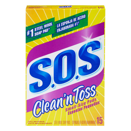 SOS Sponge Clean & Toss Small - 15 CT 6 Pack