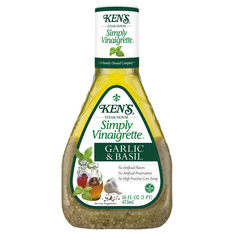 Ken's Simply Vinaigrette Garlic & Basil - 16 FZ 6 Pack