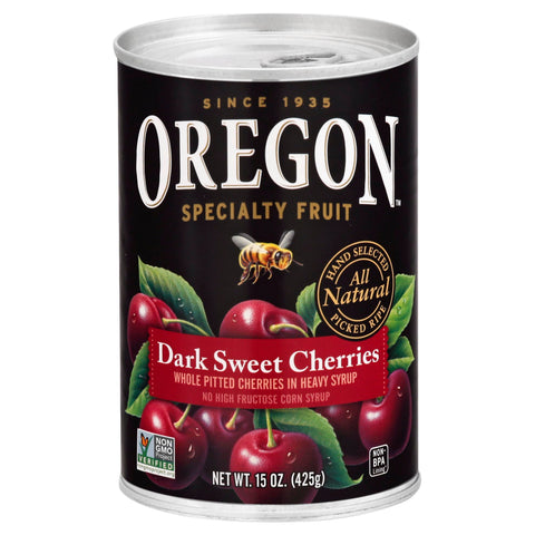 Oregon Fruit Whole Pitted Dark Sweet Cherries In Heavy Syrup - 15 OZ 8 Pack