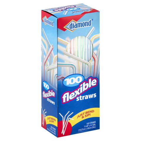 Diamond Straws Flex - 100 CT 12 Pack