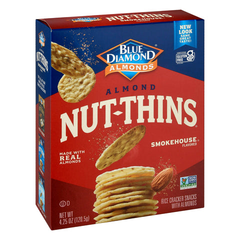 Blue Diamond Gluten Free Smoke House Nut Thin Cracker - 4.5 OZ 12 Pack