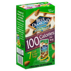 Blue Diamond Almonds Whole Natural 100 Calorie Pack - 4.38 OZ 6 Pack