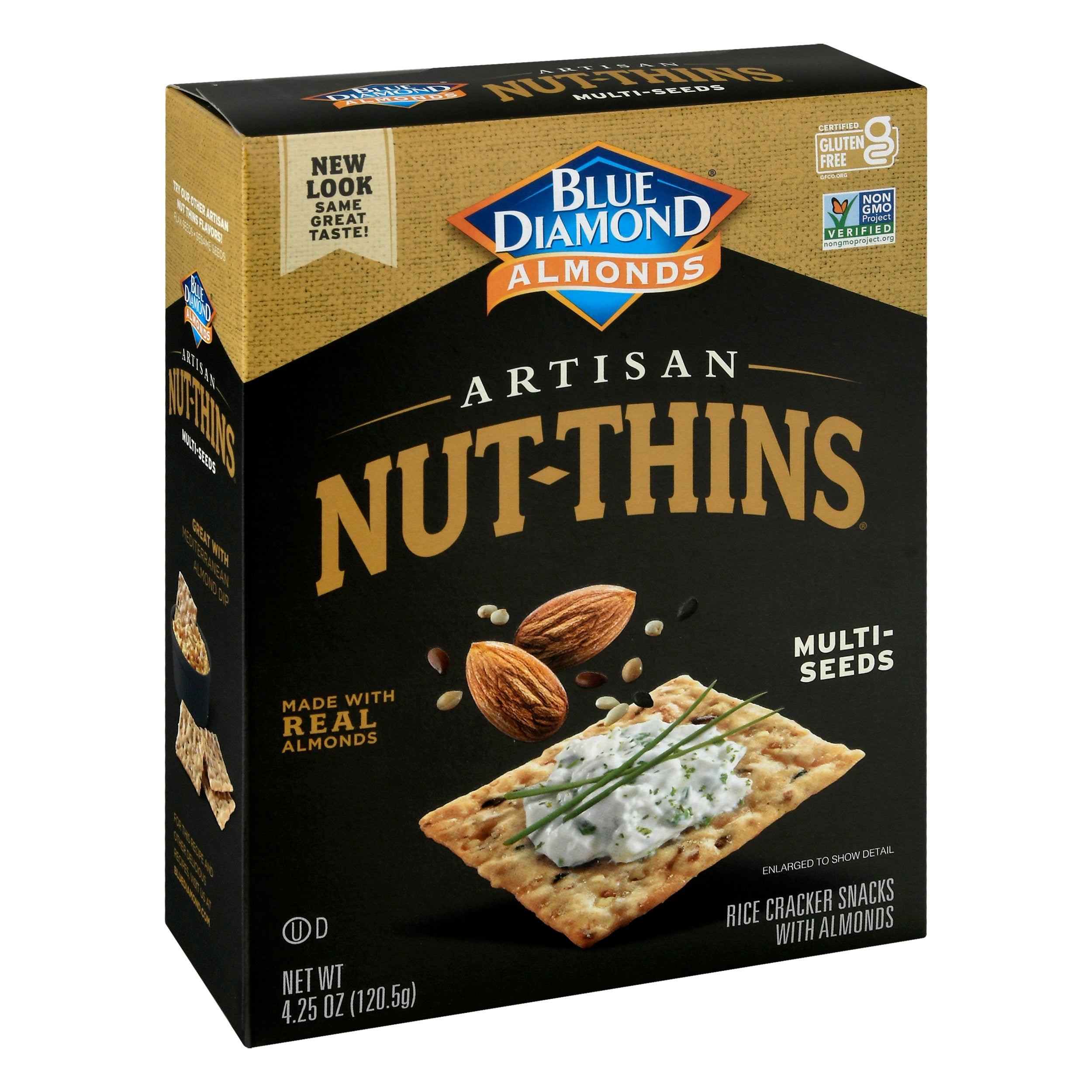Blue Diamond Gluten Free Artisan Nut Thin Multi-Seeds Rice Cracker - 4 ...