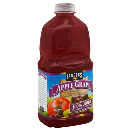 Langers 100% Juice Apple Grape - 64 FZ 8 Pack