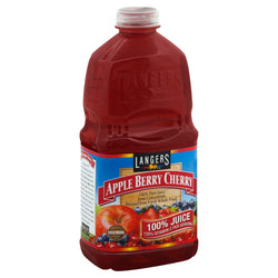 Langers 100% Juice Apple Berry Cherry - 64 FZ 8 Pack