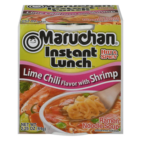 Maruchan Instant Lunch Cup Lime Chili Shrmp - 2.25 OZ 12 Pack